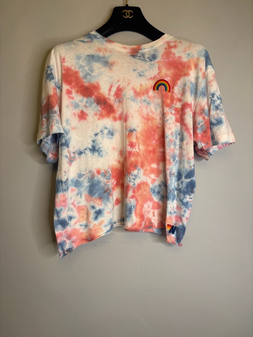 Aviator Nation Tie Dye Rainbow Bolt T-Shirt Medium M Vintage Style Tee